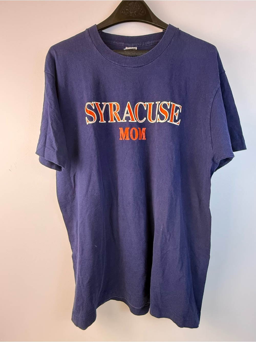 Vintage Fruit of the Loom Made in USA, Syracuse Orange Mom Blue XL T-Shirt Shirt